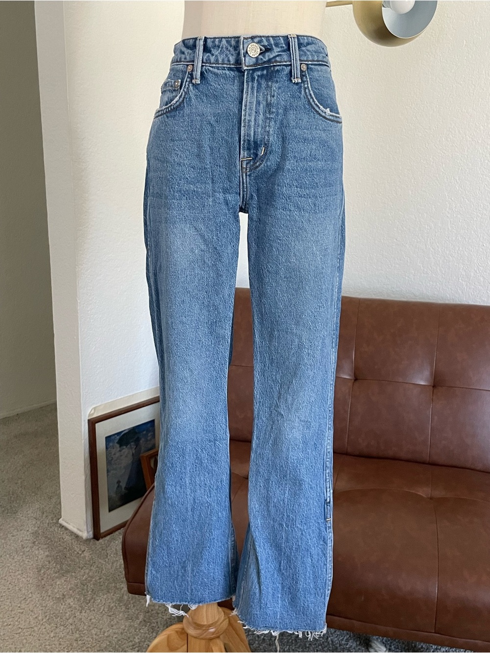 NOEND Kick Flare Raw Hem Jeans